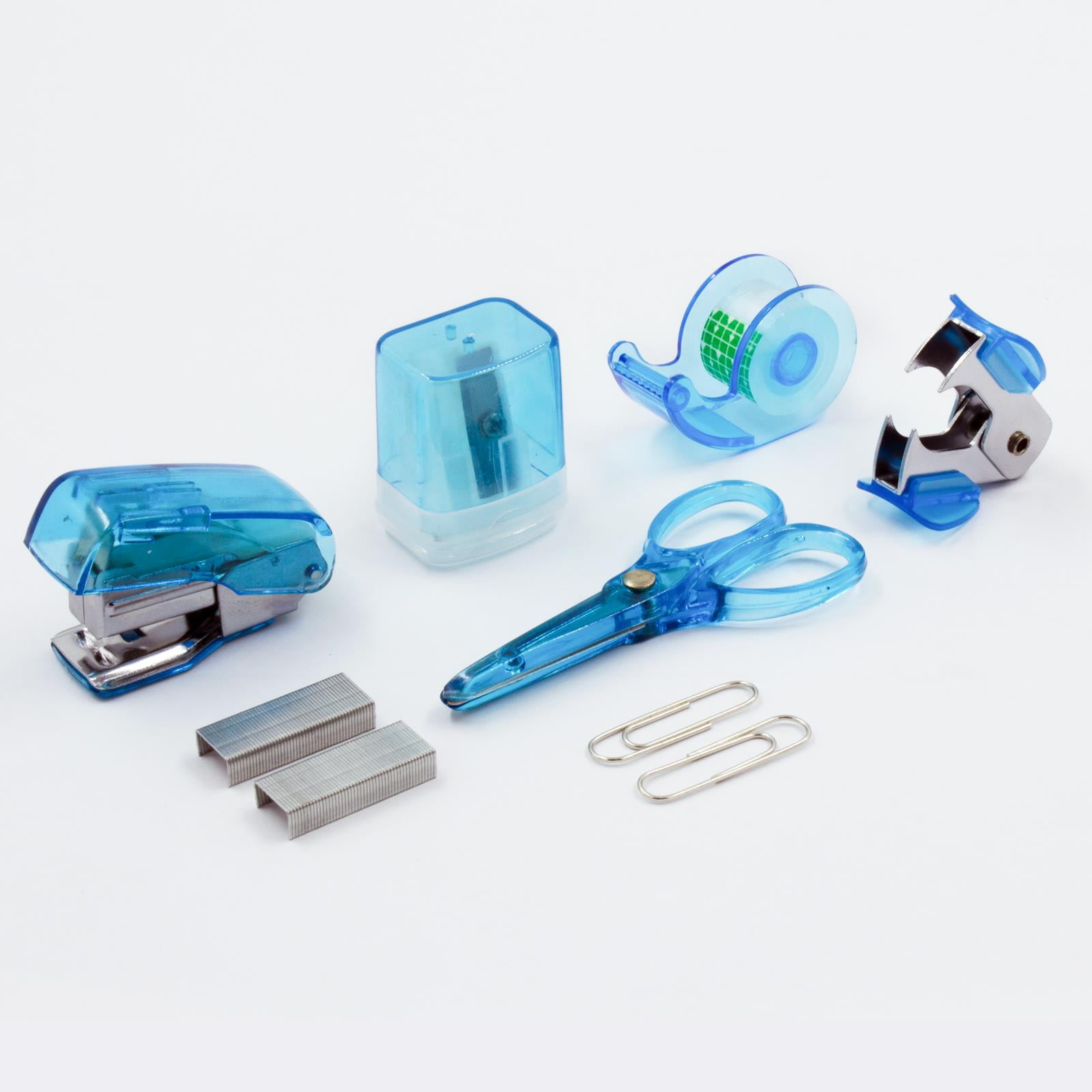 Blue Mini Office Supply Kits Colleagues Plastic Metal Office Supplies Set  Blue Desk Accessory Kit Office - AliExpress