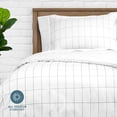 thumbnail image 5 of Bare Home Luxury Duvet Cover and Sham Set - Premium 1800 Collection - Ultra-Soft - Twin/Twin-XL, Grid - White/Gray, 2-Pieces, 5 of 8
