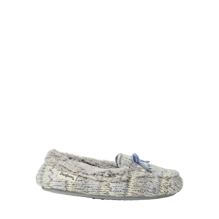 Dearfoams Kids Cozy Fairisle Tie Moccasin Slippers (Toddler, Little Girls & Big Girls)