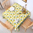 thumbnail image 2 of Yellow Lemon Fruit Slices White Pattern Square Tablecloth,Waterproof Square Table Cover,Wipeable Spillproof Washable Table Cover for Home Kitchen Party Decor 42"X42"(107x107cm), 2 of 6