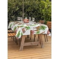 thumbnail image 3 of Outdoor Tablecloths with Umbrella Hole & Zipper, Summer 60 x102 Inch Rectangle Tablecloths, Botanical Tropical Plants Camels Palm Tree Animals Waterproof Table Cloth, Patio/Pool/Picnic Table Covers, 3 of 8