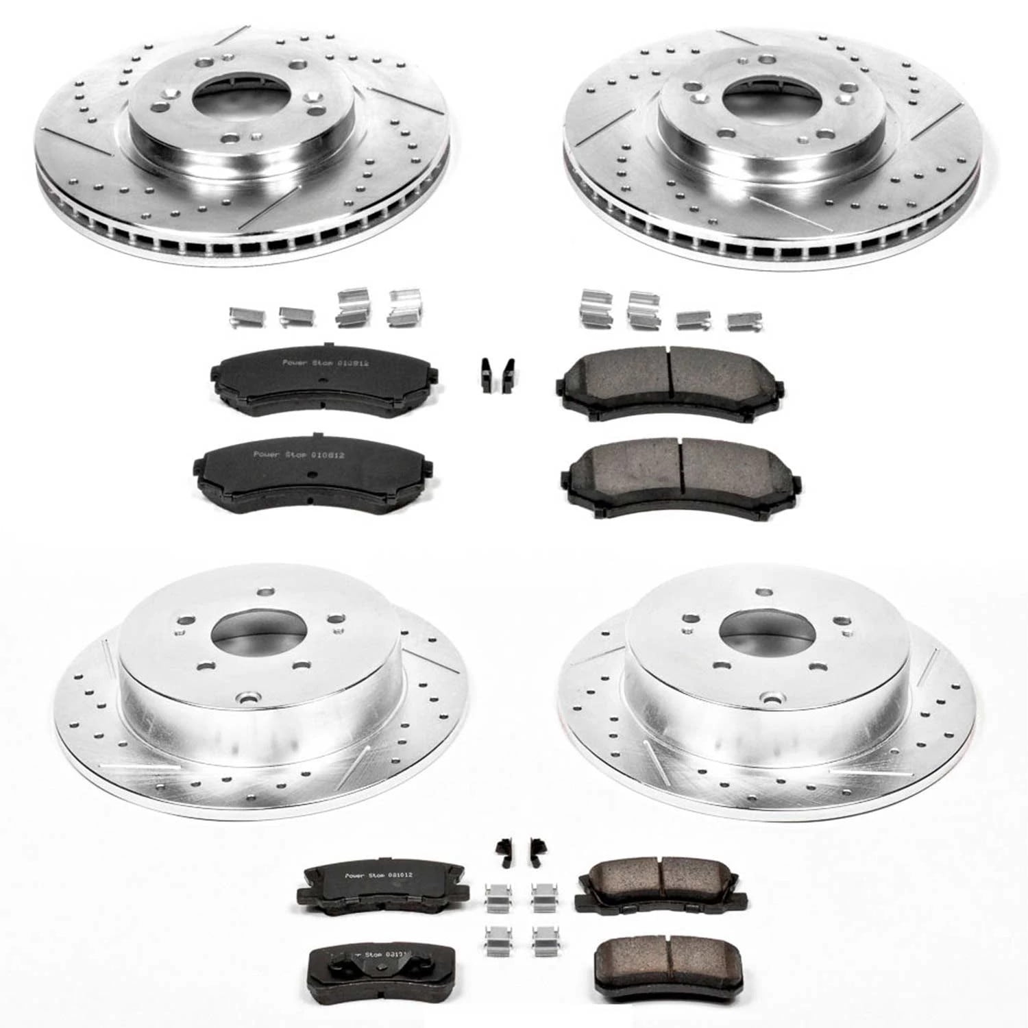 PowerStop Front and Rear Z23 Evolution Sport Carbon-Fiber Ceramic Brake Pad and Drilled & Slotted Rotor Kit Fits: MITSUBISHI Select Models K4461