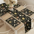 thumbnail image 2 of Ambesonne Boho Table Runner & Placemats, Folk Art Ornaments Crane Birds, Placemat 4 pcs + Runner 12"x72", Charcoal Grey Beige, 2 of 2