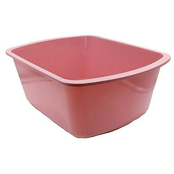 7 Quart Rectangular Plastic Wash Basin with Graduations, Rose (Pack of 6)