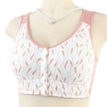 thumbnail image 6 of VISALY front closure Bra Front Closure for Women, Women's Leaf Print Thin Cup Soft Cotton Front Buckle Bra for Middle-Aged, Body and Bra Supportive Comfort Bra Bandeau Bras, Pink,40, 6 of 6