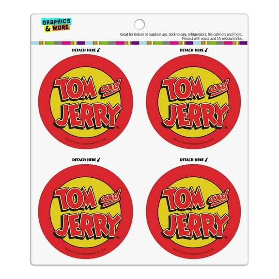 Tom and Jerry Logo Refrigerator Fridge Locker Vinyl Circle Magnet Set