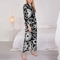 thumbnail image 3 of Daiia Metallic Gears for Women's Long-Sleeved Pajama Set – Soft & Comfortable Sleepwear Button-Up Pajamas Cozy Lounge Wear-Large, 3 of 7