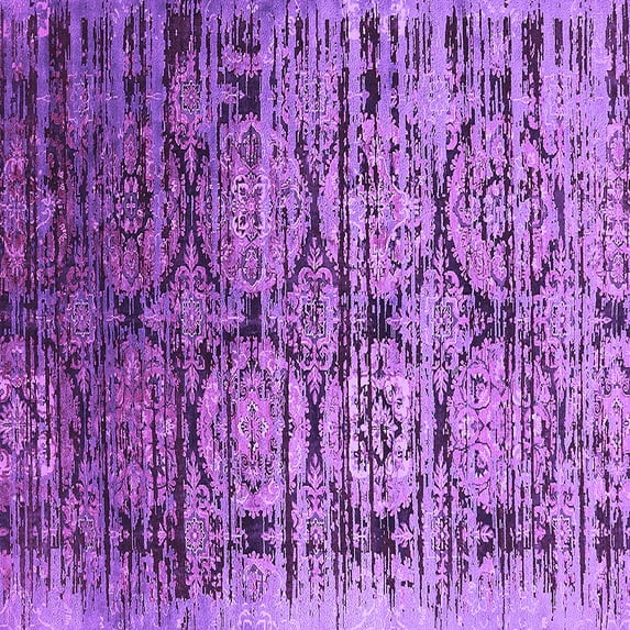 Ahgly Company Indoor Square Oriental Purple Industrial Area Rugs, 5' Square