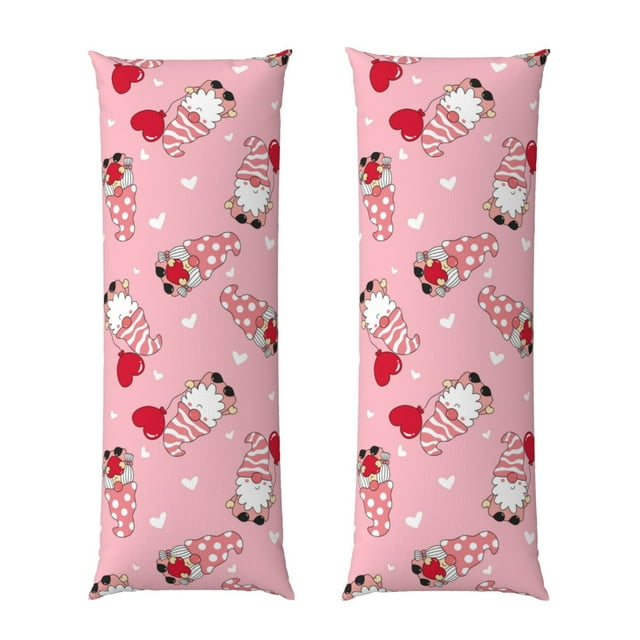 Balery Gnome With Heart Funda Protectora para Almohada Corporal de Algodón Hipoalergénico con Cierre(55 x 21 pulgadas), Almohadas No Incluidas