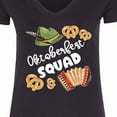 thumbnail image 4 of Inktastic Oktoberfest Squad Hat, Accordion, Pretzels Women's V-Neck T-Shirt, 4 of 5