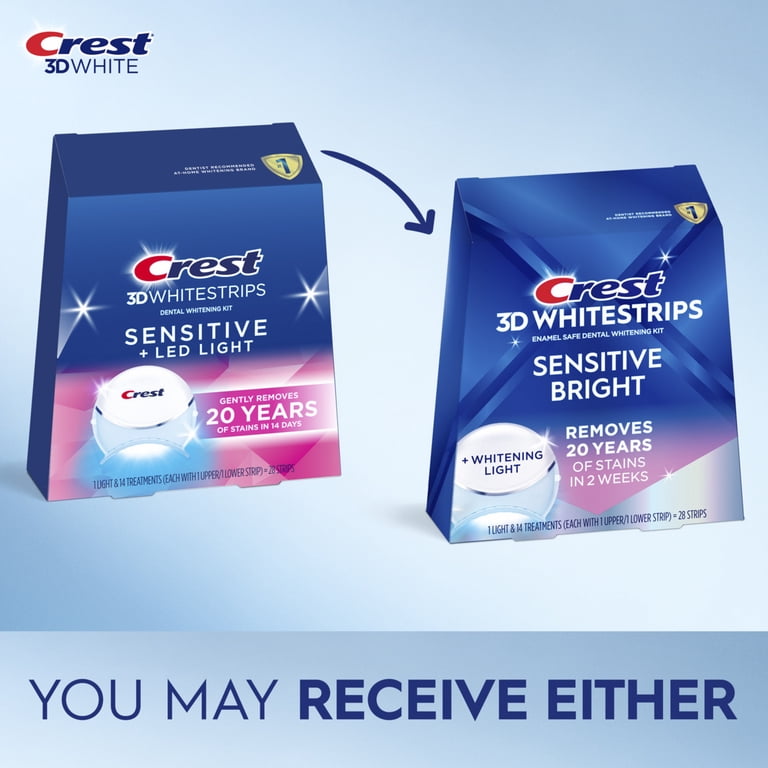Crest 3DWhitestrips at Home Teeth Whitening Kit, Sensitive Bright