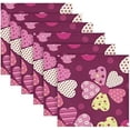 thumbnail image 6 of Coolnut Valentine's Day Love Heart Cloth Napkins Set of 4, Oversized Washable Reusable Polyester Dinner Table Napkins for Family, Restaurant, Party Decor, 20 x 20 Inch, 6 of 7