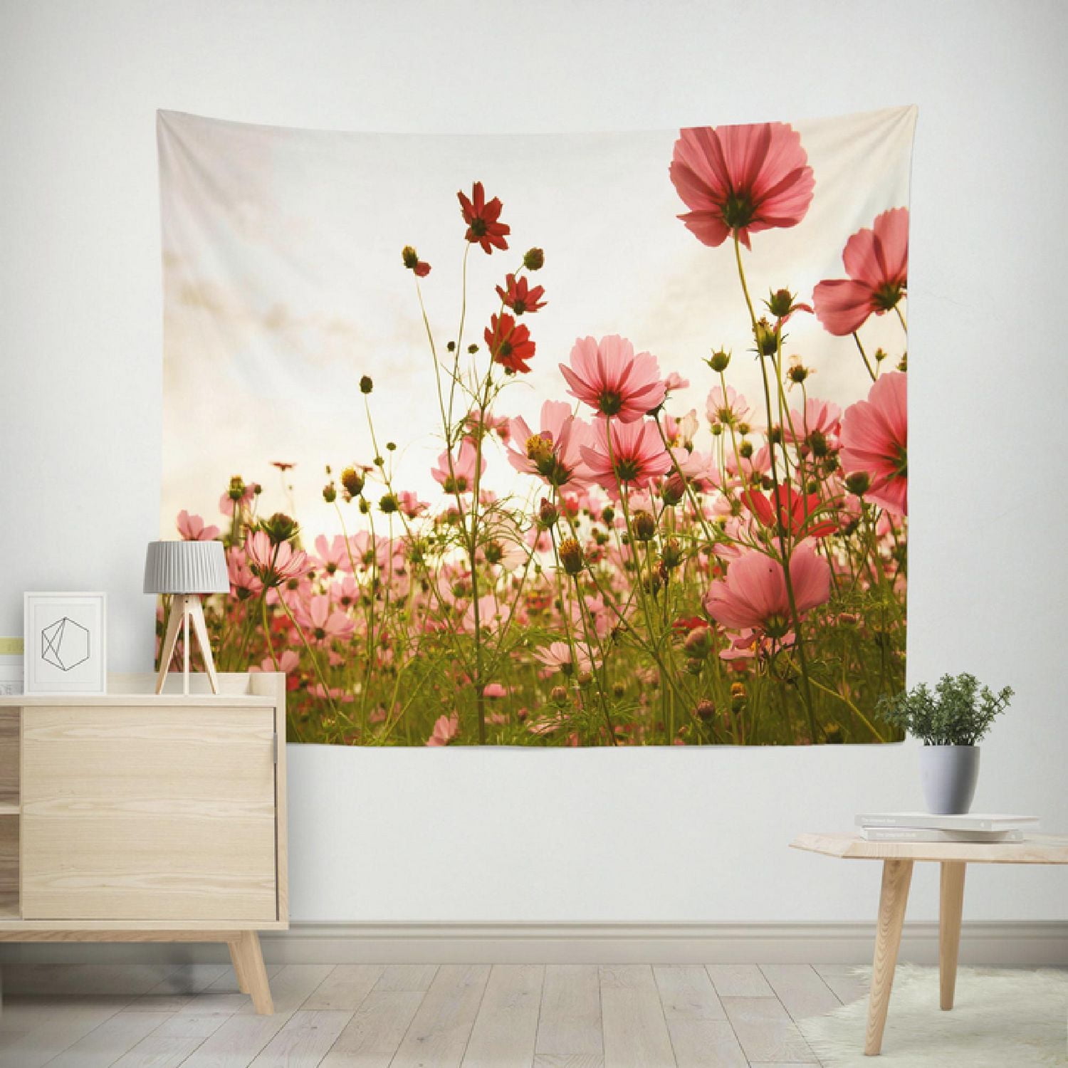 IH Casa Decor Polyester Backdrop 59" X 79" Pink Floral