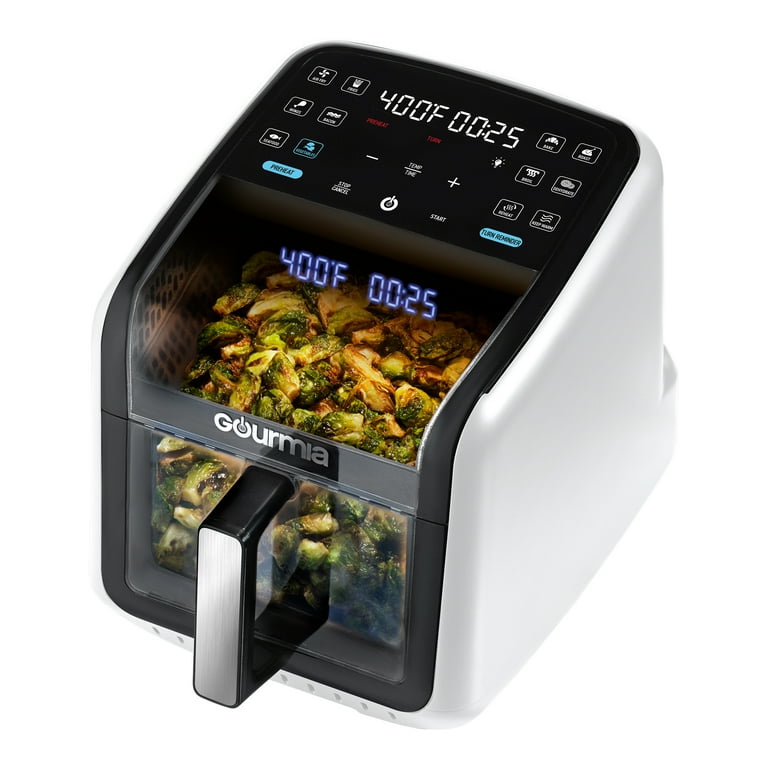 Gourmia Panorama 7-QT Digital Air Fryer w/ Panoramic View, Holographic Display, & 12 Presets, White, New Gourmia Panorama 7-QT Digital Air Fryer w/ Panoramic View, Holographic Display, & 12 Presets, White, New