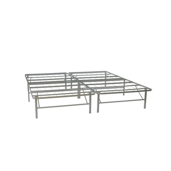 Linon Lowell Très Grand Base de Matelas Plateforme Pliable en Acier Gris Enduit de Poudre