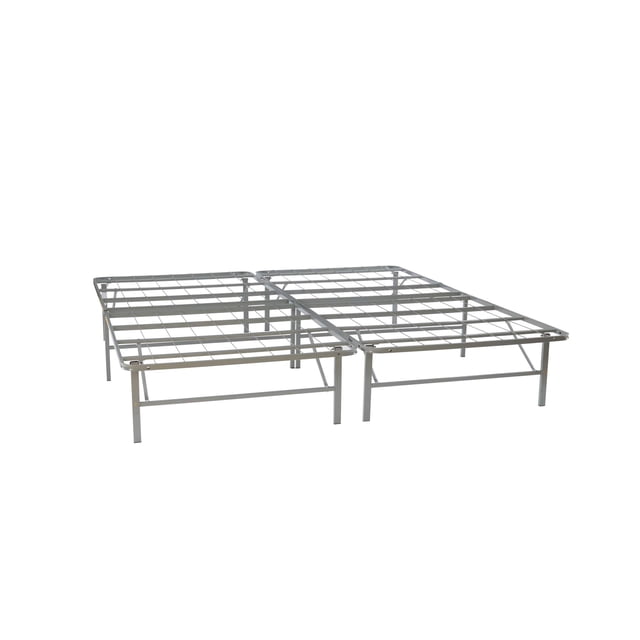 Linon Lowell King Folding Platform Mattress Base in Grey Powder Coated Steel
