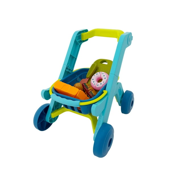 Juguete Carrito De Supermercado y Canasta 2en1 c/Accesorios amarillo PIZZA