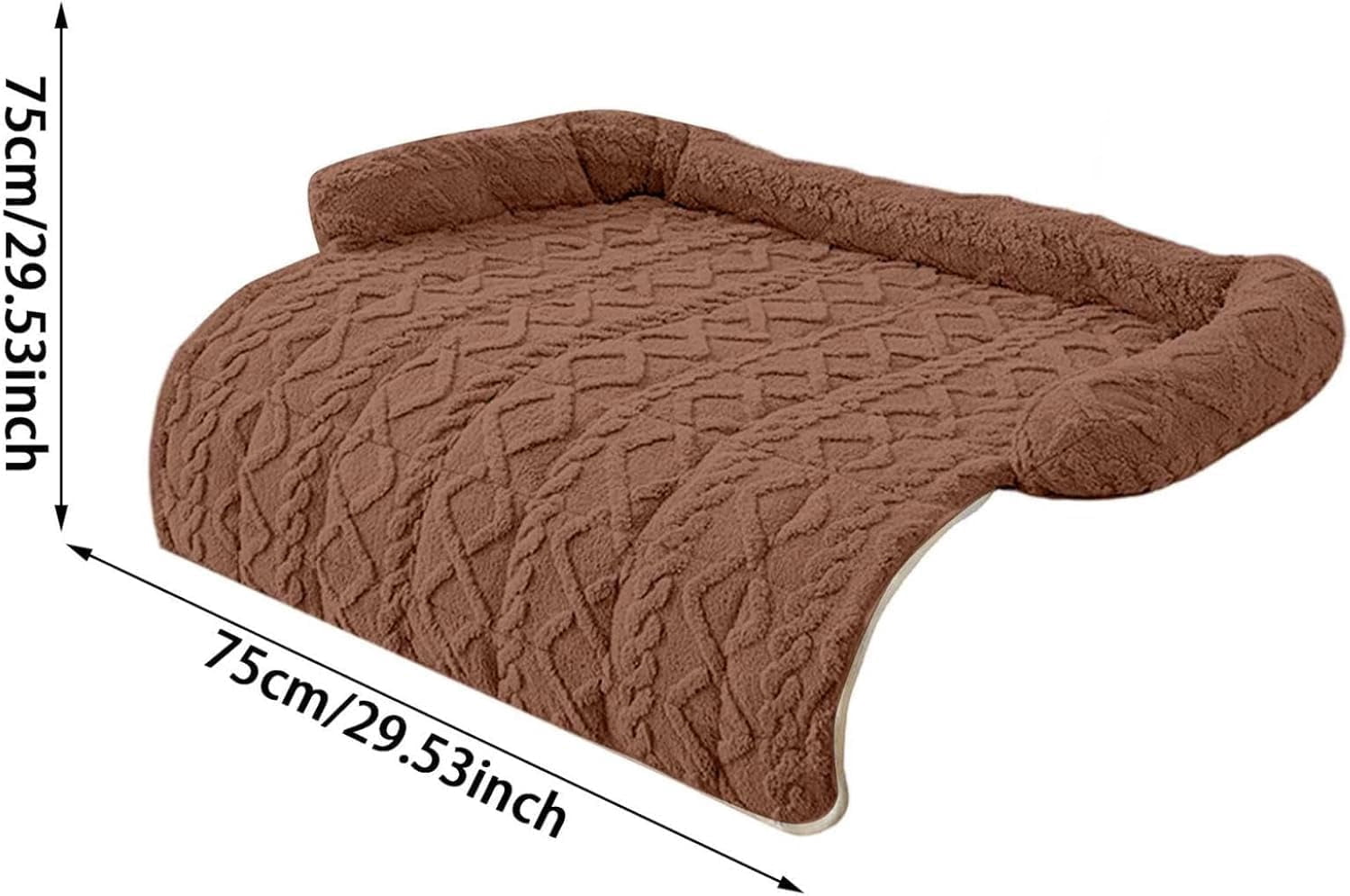 Pet Sofa Bed for Couch, 2026 Upgraded Plush Washable Waterproof Non-Slip Pet Mat, Cozy Furniture Protector for Small Medium Dogs & Cats (Coffee)