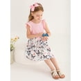 thumbnail image 6 of Toddler Baby Girls Casual Dresses Butterfly Floral Ruffled Princess Seaside Beach Dress Outfits Pink 18-24 Months, 6 of 6