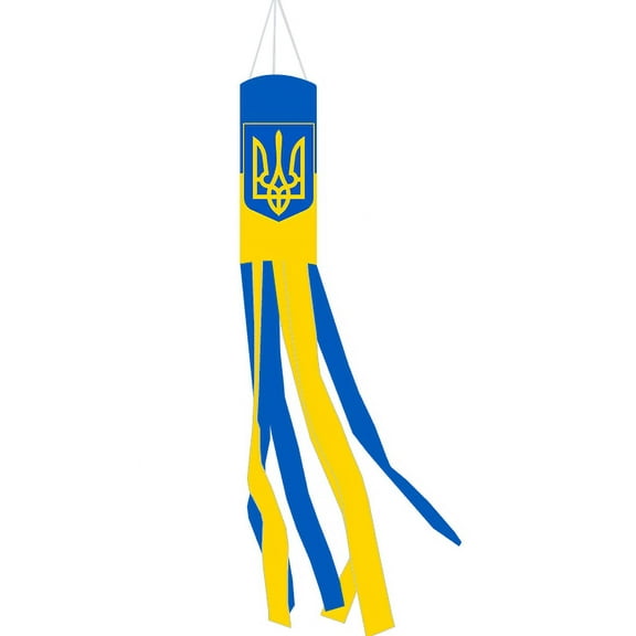 2 Pack of 60" Ukraine Trident Printed Nylon Windsock