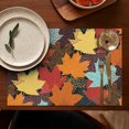 thumbnail image 5 of Rustic Fall Placemats Set of 4, Machine Washable Durable Linen Table Mats with Pumpkin and Turkey Pattern, Heat Resistant Autumn Dining Table Mats, 5 of 6