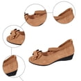 thumbnail image 6 of Rokment Women's Bow Wedge Strappy Ballet Flat for Ladies 2026 Spring Fall Suede Fashion Casual Pointed Toe Low Heel Slip on Dress Shoes B Size 7.5, 6 of 8