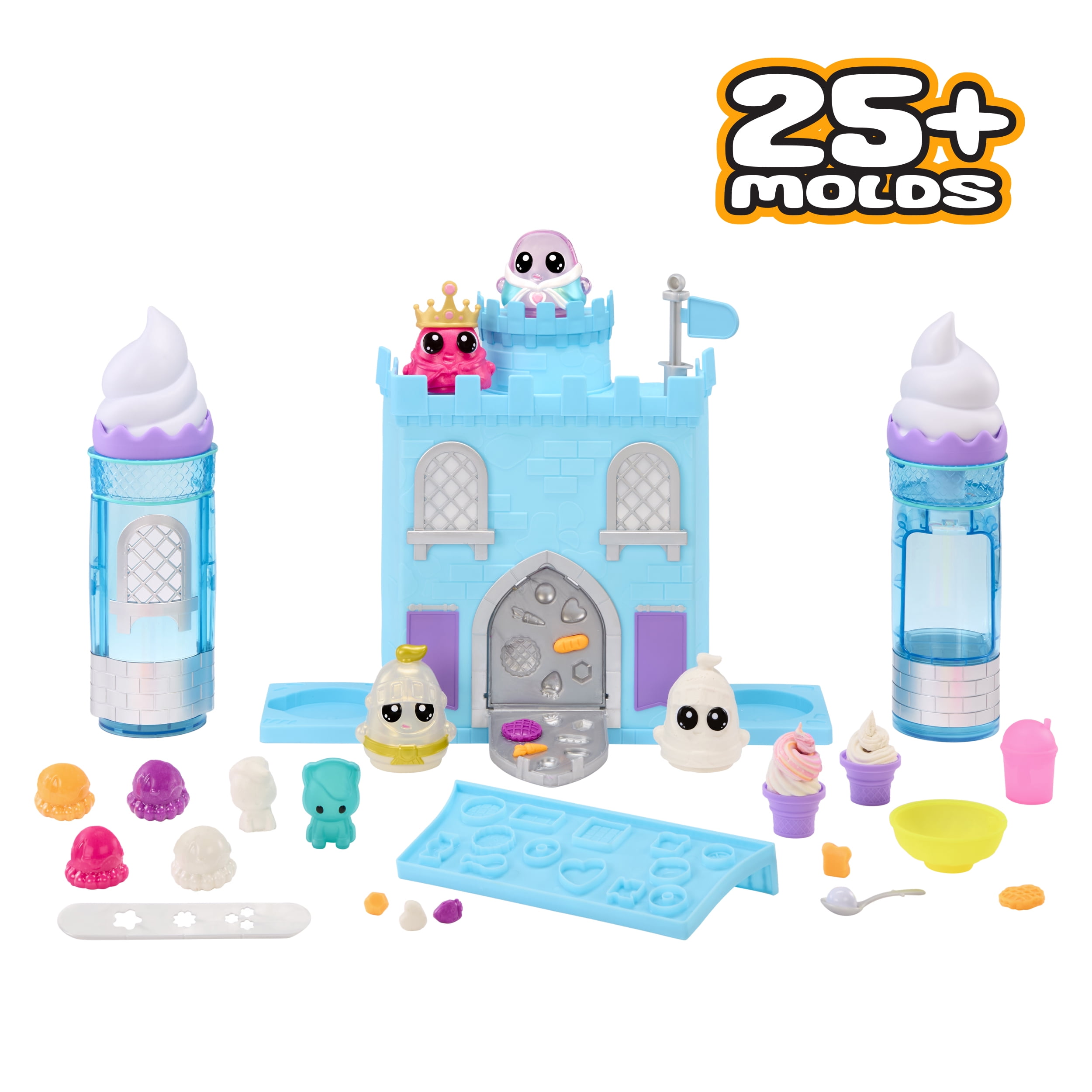 DohKins Ice Cream Castle with Princess & Knight - Dough Never Dries, 10oz scented dough