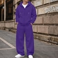 thumbnail image 5 of UDAUDU Zip Up Hoodie Tracksuit for Men 2‑Piece Set, Loose Fit Oversized Full‑Zip Hooded Jacket with Wide‑Leg Sweat Pants, Soft Fleece Casual Street Outfit 2XL, 5 of 6