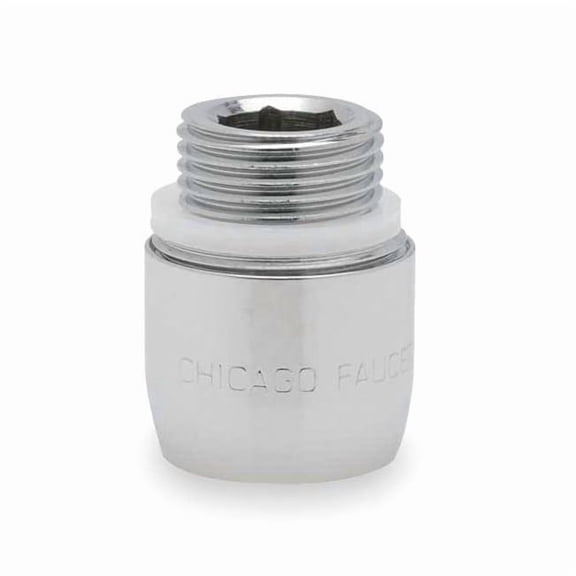 Chicago Faucet Aerated Outlet,Brass,3/8 in - 18,Chrome E3-2JKABCP