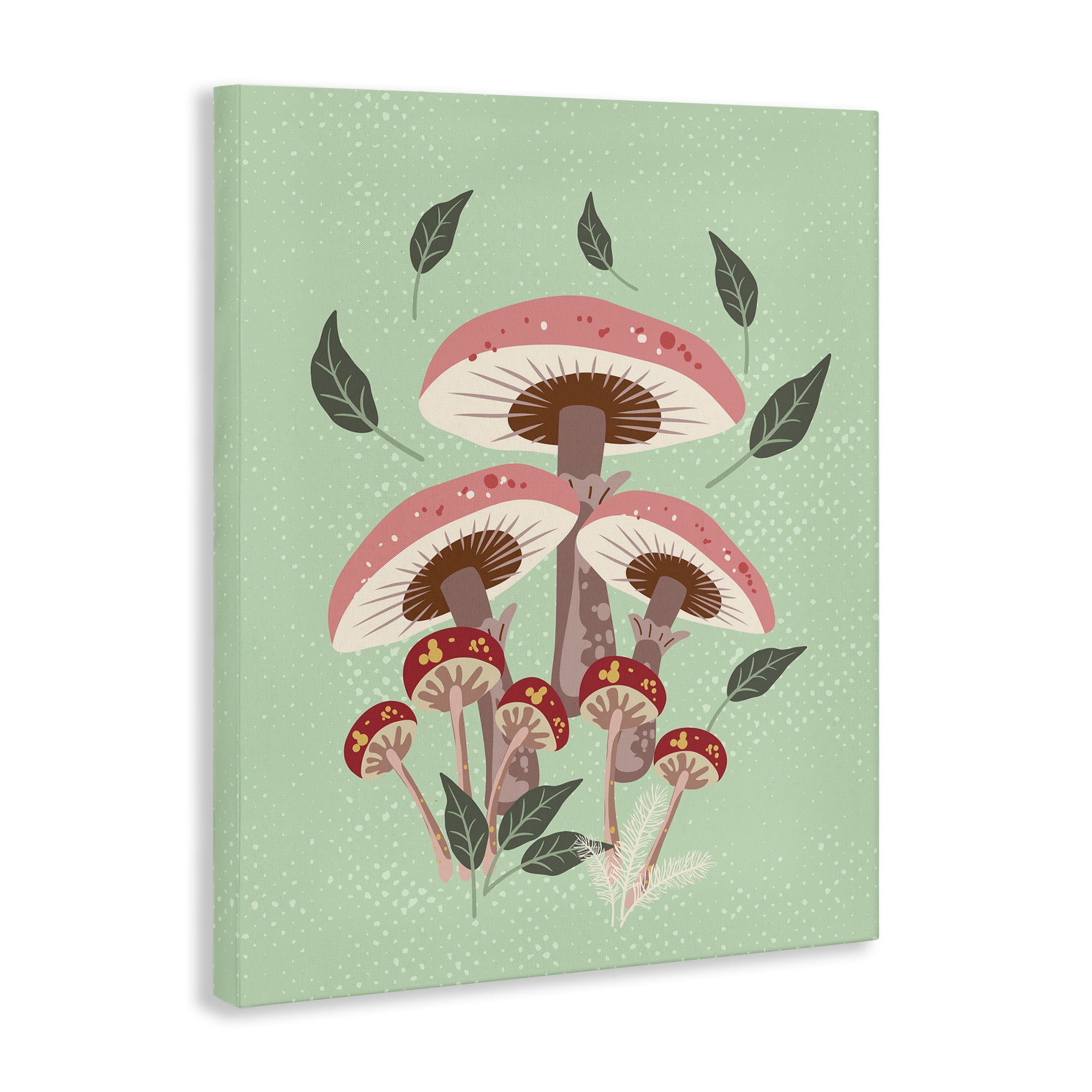 Stupell Industries Mushrooms & Falling Leaves Botanical & Floral Painting Gallery Wrapped Canvas Art Print Wall Art, 36 x 48