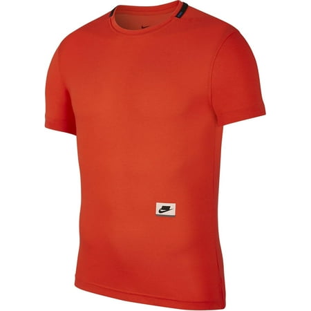 Nike Men's Dri-Fit Sport Short Sleeve Training Top (Habanero Red, Large)