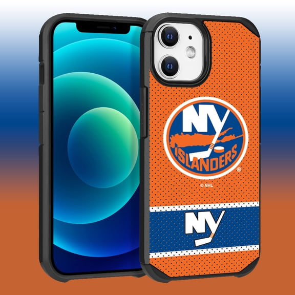 Apple iPhone iPhone 12 Pro (6.1) -NHL Licensed New York Islanders Team Logo on Jersey Textured Dual Layer Case