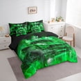 thumbnail image 3 of Feelyou Racing Car Green Bedding Comforter Set 7pcs for Teens, Speed Sports Game King Bedding Sets, Rustic Horse Animal Reversible Bed Sheets, Ultra Soft Bedroom Decor, 3 of 7