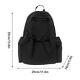 thumbnail image 2 of Hiroekza Lightweight Nylon Backpack for Women - Waterproof Mini Travel Backpack with Drawstring, Solid Color Bow Design for Students, Sports, Hiking, and Outdoor Activities Black, 2 of 3