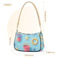 thumbnail image 3 of FORMRS Womens Shoulder Bag with Chain Strap Clutch Purse Cute Tote Handbag, Pink Beach Toys Pattern, 3 of 7