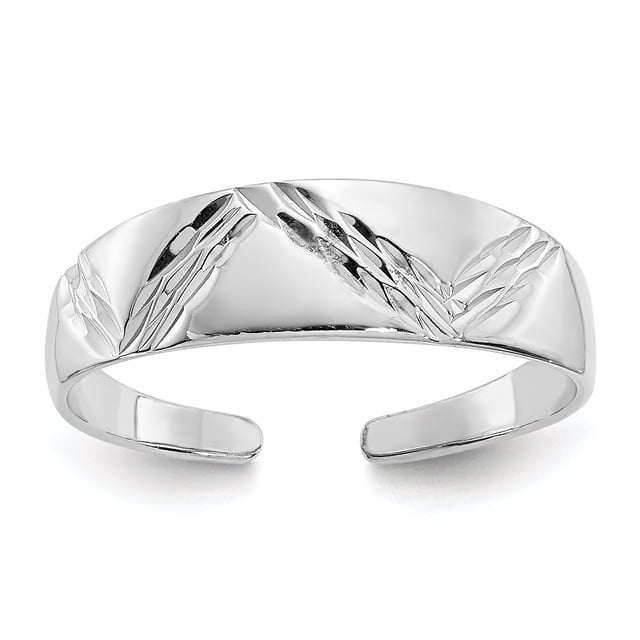 14 Carats Or Blanc Bague Orteil Réglable Ouvert Midi