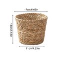 thumbnail image 2 of Pzsbry Woven Seagrass Planter Basket,6.7in Handmade Natural Straw Flower Pot Cover, Indoor Outdoor Balcony Plant Display, 2 of 6