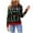 Black, variant on Herrnalise Women's Knitted Crop Tops Long Sleeved Round-neck Christmas Print Sweater Casual Pullover Top Pullover Jumper Sweaters