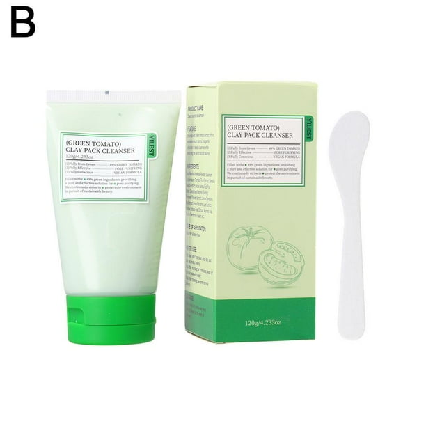 Mascarilla de barro limpiadora de tomate verde: calma e hidrata, limpia profundamente los poros, equilibra la grasa, limpia, aclara las líneas y mejora la aspereza.
