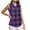 Purple, variant on ABATAB Summer Tops for Women Sleeveless Button Down Shirt Tunics V Neck Business Plaid Casual Collared Blouses T Shirt