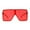 All Red, variant on Pop Color Oceanic 80s Squared Rectangular Thin Plastic Oversize Sunglasses Blue Orange