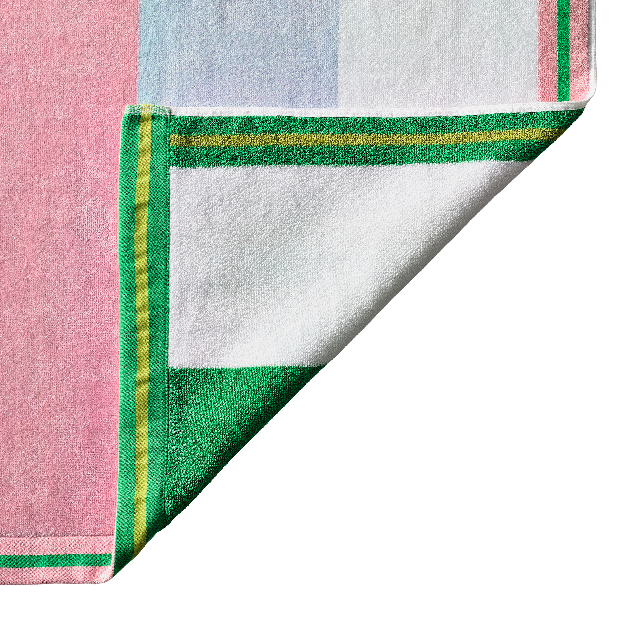 Better Homes & Gardens Coastal Resort Cotton Blend Beach Towel, 40 x 72 in, Pink & Green