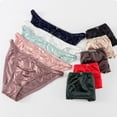 thumbnail image 2 of Becikitc Women’s Satin Bikini Panties, Low Waist Stretch Briefs Underwear, 1–5 Pack, 2 of 6