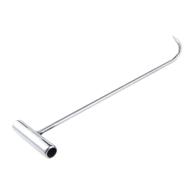 Gancho de alcantarilla para abridor de tapas, herramienta con mango en forma de T, extractor de rueda de puerta resistente, gancho único, gancho para L