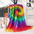 thumbnail image 2 of Colorful Rainbow Tie Dye Spiral Pattern Blanket,Comfortable Soft Flannel Throw Blanket,All Season,Warm Lightweight Blankets for Sofa Bed Couch Living Room Chair,40"x50", 2 of 4