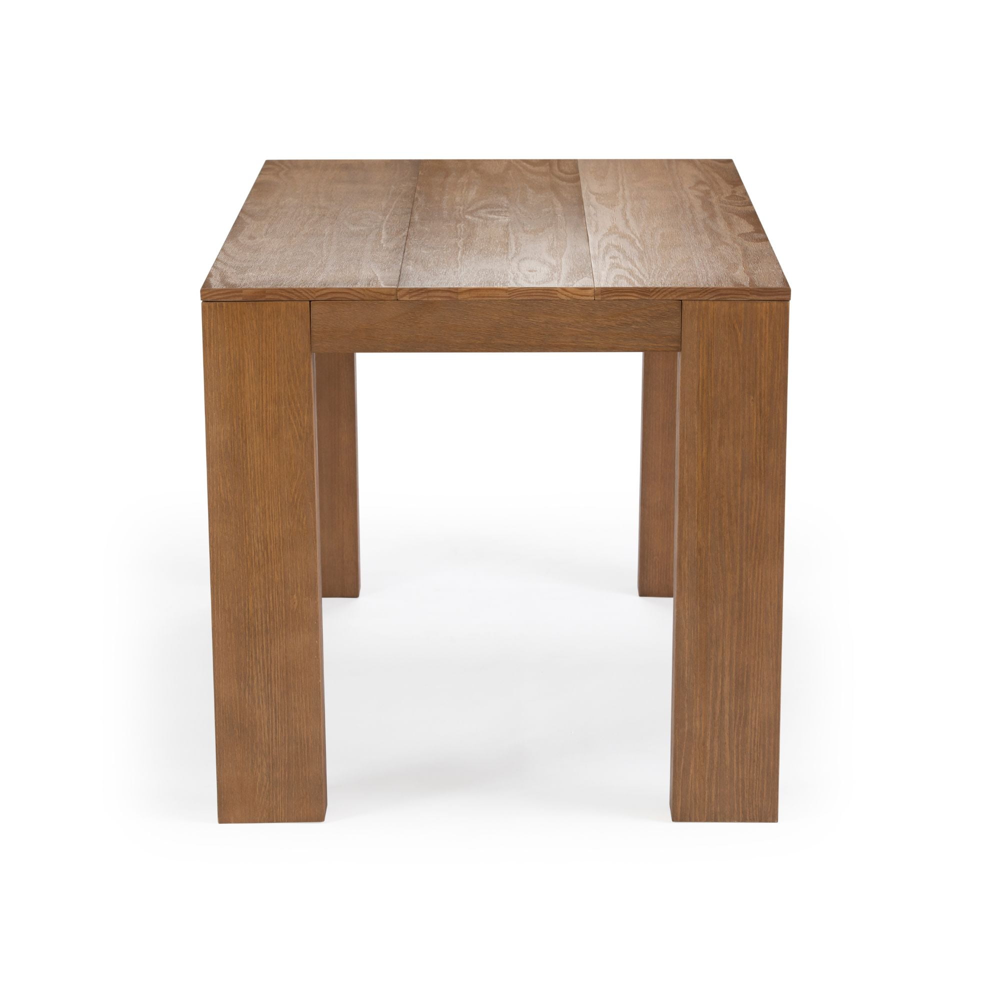Plank+Beam 60" Modern Dining Table for 4, Solid Wood Rectangular Kitchen Table, Pecan Wirebrush