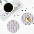 thumbnail image 4 of Yiaed Lavender Flowers Print Leather Coasters for Drinks - Cup Coasters Coffee Table Kitchen Table Bar, Home & Office Gifts Handmade Drink Coasters-Round Shape, 4 of 6