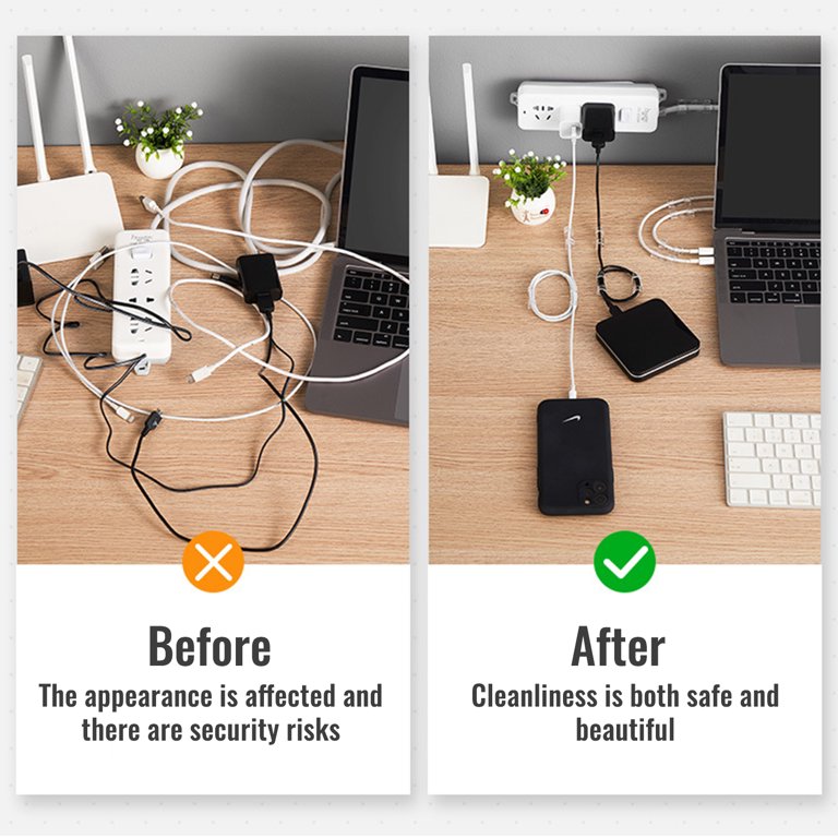 20 Pack Self-Adhesive Cable Clips – Reusable Wire Management Stickers, Organizer Holders For Desk, Home, And Office Cords