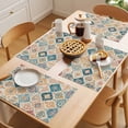 thumbnail image 5 of Morocco Ethnic Placemats Set of 6 Boho Country Retro Abstract Checked Place Mats Indoor Wipeable Table Mats Washable Cloth Dining Table Placemats for Kitchen Holiday Party Home Decor 13x19 Inch, 5 of 9
