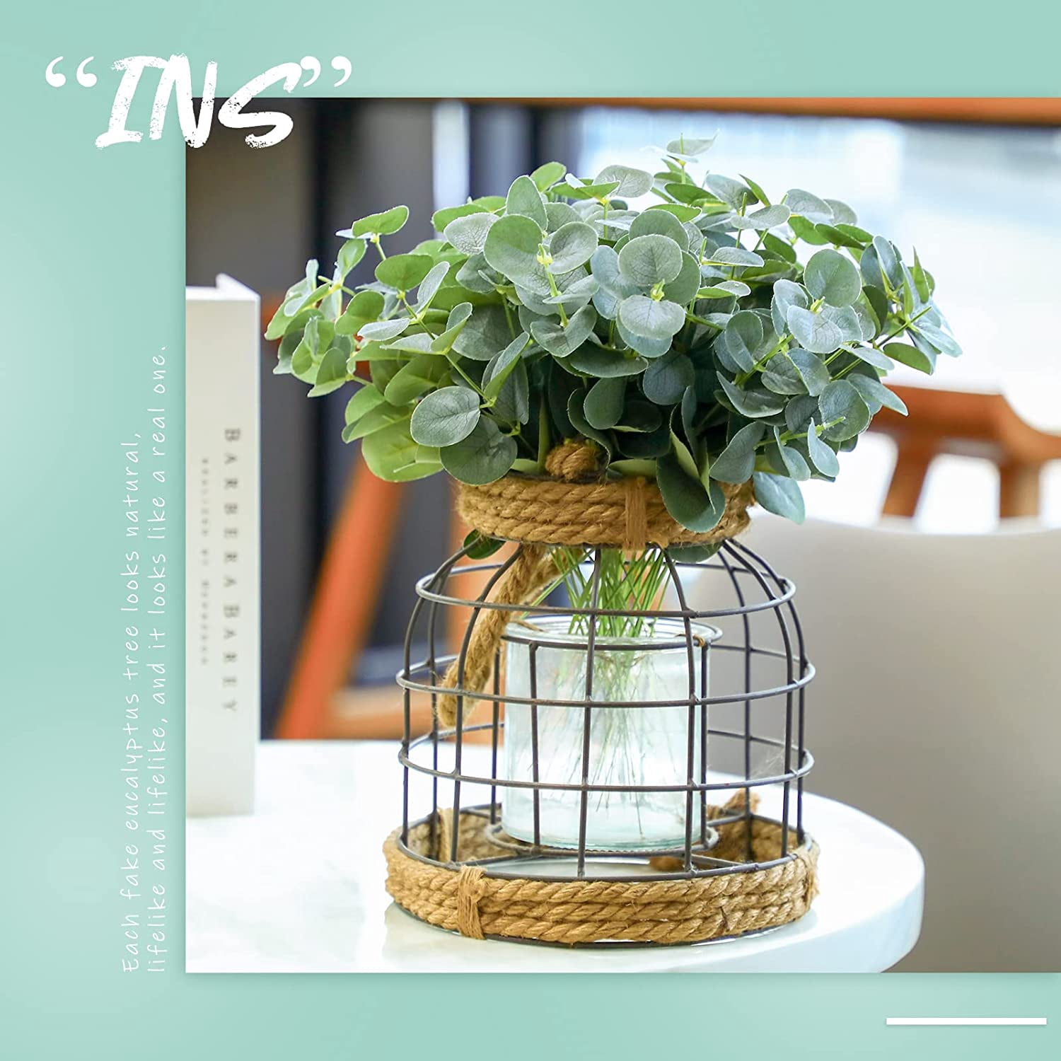 30 Pcs Artificial Eucalyptus Stems Faux Eucalyptus Leaves Fake Eucalyptus Branches Silk Eucalyptus Artificial Leaves Fake Eucalyptus Leaves Plant Bouquet for Vase Centerpieces Wedding Decor